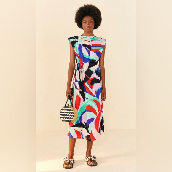 FARM Rio Dresses & Skirts - FARM Rio Colorful Monstera Organic Cotton T-Shirt Dress